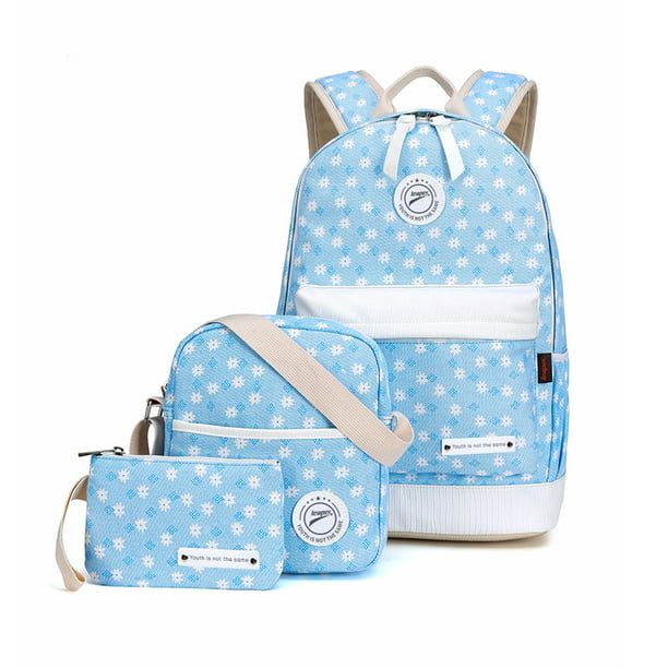 Watercolor Flowers Indigo Print School Backpack Laptop Backpacks Casual Bookbags Daypack for Kids Girls Boys and Women 